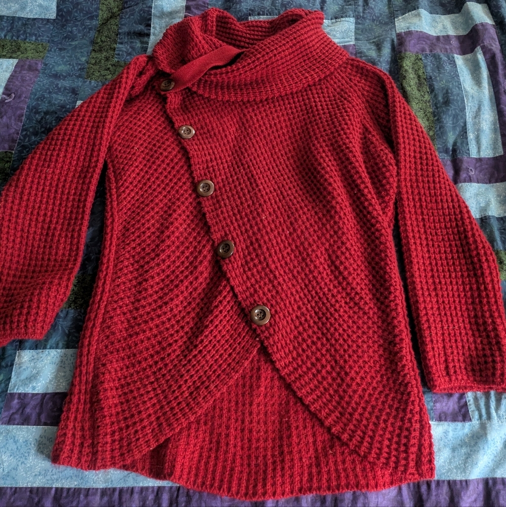 Unique Red Sweater Size Large